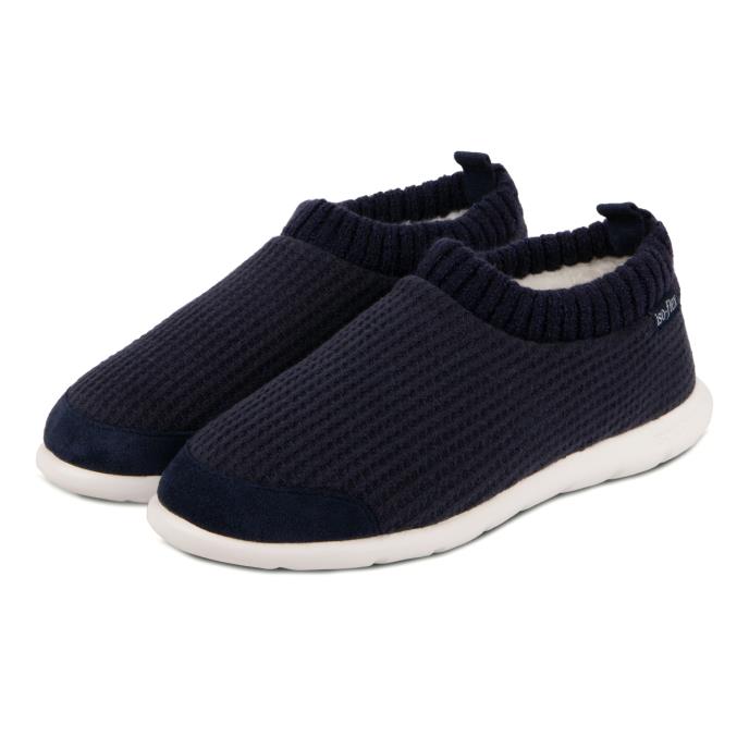 Isotoner Ladies Iso-Flex Waffle Bootie Slipper Navy Extra Image 2